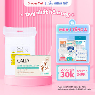 Combo làm sạch da dịu nhẹ Bông Bạch Tuyết: Bông tẩy trang mềm mịn 500gr + Khăn khô làm sạch da 80 miếng/hộp