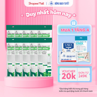 Combo 10 Khẩu trang Bông Bạch Tuyết N95 Plus 4 lớp bảo vệ tối ưu (10 cái/gói)