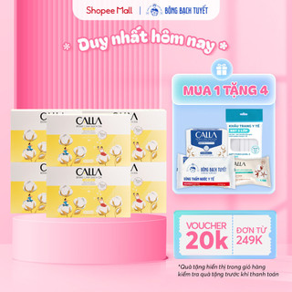Combo 6 Hộp Bông tẩy trang làm sạch da Calla Sạch sâu 80 miếng/hộp
