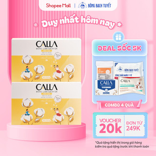 Combo 2 Hộp Bông Tẩy trang làm sạch da Calla Mềm Mịn 180 miếng/hộp