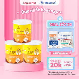 Combo 3 Hộp Tăm bông trẻ em Bông Bạch Tuyết (336 que/hộp tròn)