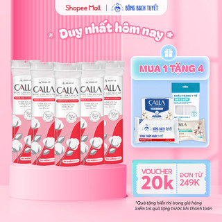 Combo 5 Gói Bông Tẩy trang làm sạch da Bông Bạch Tuyết Calla tròn mịn 150 miếng/gói