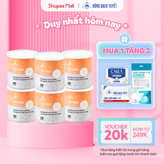 Combo 6 Hộp tăm bông Bông Bạch Tuyết người lớn (200 que/hộp tròn)