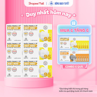 Combo 6 Hộp Khẩu Trang Bông Bạch Tuyết N95 - Trắng (20 cái/hộp)