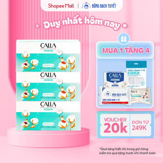 Combo 3 Hộp Bông tẩy trang làm sạch da Bông Bạch Tuyết Calla Sạch Sâu (150 miếng/hộp)