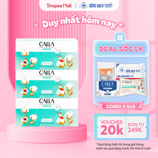 Combo 3 Hộp Bông tẩy trang làm sạch da Bông Bạch Tuyết Calla Sạch Sâu (80 miếng/hộp)