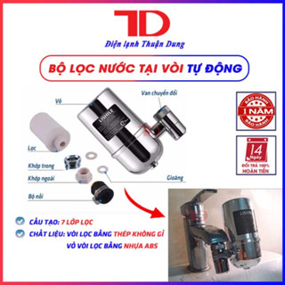 Bộ lọc nước tự động tại vòi, thiết bị lọc nước tại vòi 7 lớp lọc công suất 6l/phút, lọc nước sinh hoạt trên bồn rửa Điện