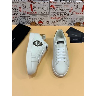 [ Hàng Nhập ] Giày sneaker Dolce Gabbana Trắng logo DG vương miện thêu LA on web fullbox bill thẻ phụ kiện