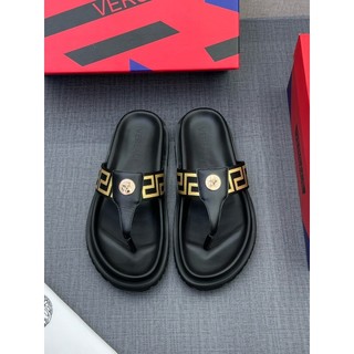 [ Hàng Nhập ] Dép tông xỏ ngón Versace họa tiết check quai logo mặt quỷ đế nổi LA on web fullbox bill thẻ