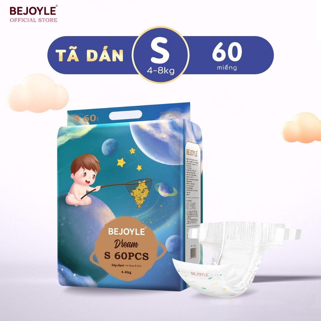 Tã quần Bejoyle Bỉm quần cao cấp mỏng nhẹ siêu khô thoáng cho trẻ sơ sinh Size S60/M/L/XL/XXL/XXXL M