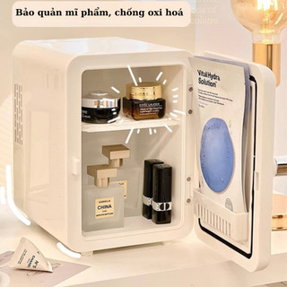 Hàng sẵn, tủ lạnh mỹ phẩm, tủ lạnh mini, làm lạnh nhanh tiết kiệm điện, tủ lạnh ô tô 6L