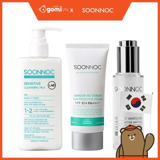 Combo Sữa Tẩy Trang, Kem Chống Nắng Và Tinh Chất Dưỡng Da Soonnoc GomiMall