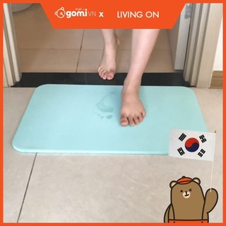 Thảm Đá Lau Chân Siêu Thấm Loại Lớn LIVING ON (Loại Trơn) Gomi Mall