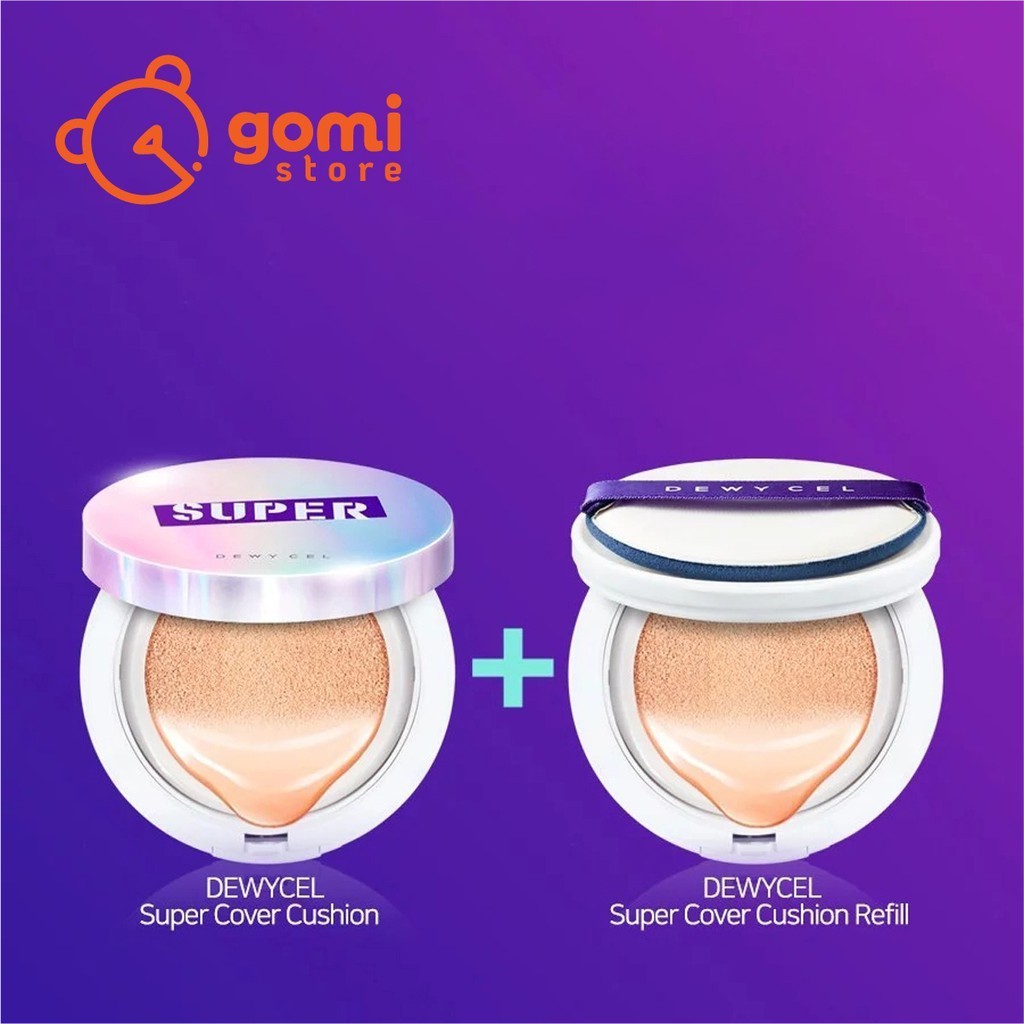 Combo Phấn Nước Siêu Che Phủ DewyCel Super Cover Cushion (+1 Refill)