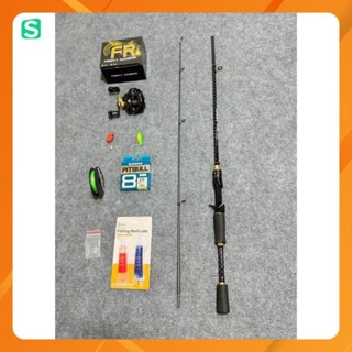 Combo Cần câu Lure Ceres Máy Ngang  FR200 tặng Dầu tra máy & nhái hơi Cá sắt & dây Pe x8