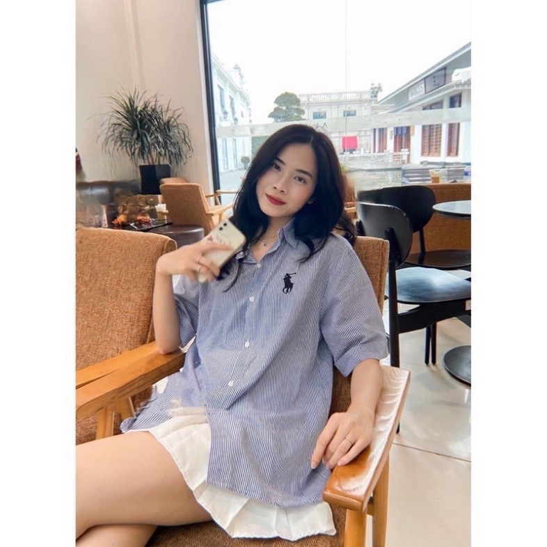 Sơ Mi Nam Nữ Kẻ Xanh Ngựa Thêu Form UNISEX Dễ Mặc Dễ Phối Đồ Chất LANH Siêu Mịn Không Nhăn Siêu Mát Mẫu Sơ Mi HOT 2024 | BigBuy360 - bigbuy360.vn