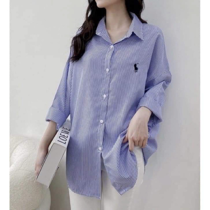 Sơ Mi Nam Nữ Kẻ Xanh Ngựa Thêu Form UNISEX Dễ Mặc Dễ Phối Đồ Chất LANH Siêu Mịn Không Nhăn Siêu Mát Mẫu Sơ Mi HOT 2024 | BigBuy360 - bigbuy360.vn