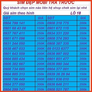 SIM MOBIFONE -LO CAL SỐ ĐẸP 09 SIM PHONG THỦY LÔ 5