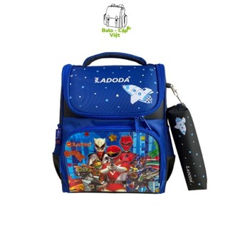 Cặp chống gù cho bé, Balo chống gù lưng cho học sinh nam lớp 1, 2, 3 Ladoda C145 (Xanh Dương Siêu Nhân)