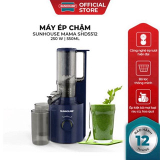 Máy ép chậm Sunhouse SHD5512 Công suất lớn 250W Công nghệ ép tươi thông minh, ép nước tối đa, giữ trọn vitamin