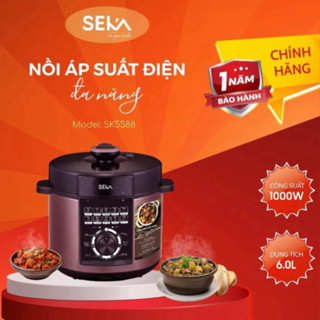 Nồi áp suất điện đa năng Seka SK5858 dung tích 6L công suất 1000W lòng nồi chống dính cao cấp bảo hành 12 t