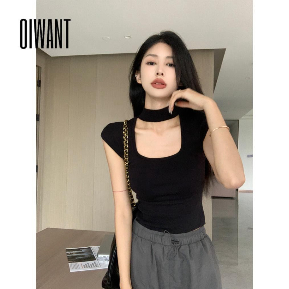 Oiwant Nữ Áo hai dây Retro Đan Màu Trơn Casual 2024 Phong Cách Mới Cổ Vuông Cắt Thấp Tất Cả Trận Đấu A70 | BigBuy360 - bigbuy360.vn