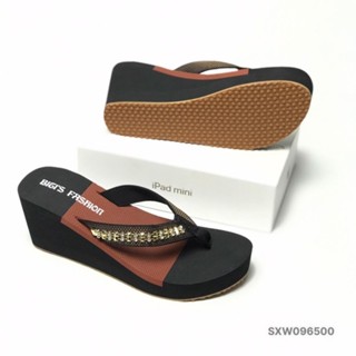 Dép kẹp nữ size 35-39 tông xỏ ngón xốp quai kết đá đế xuồng xốp ép cao su 7cm SXW096500