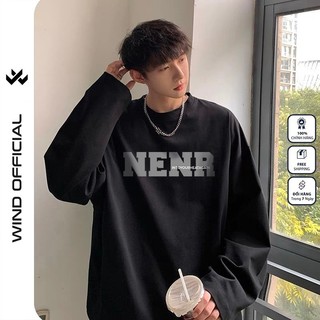 Áo thun tay dài WIND phông unisex form rộng NENR thời trang sweater nam nữ oversize