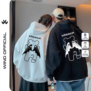 Áo hoodie unisex form rộng WIND Gấu Ác Quỷ bản Premium nỉ ngoại nam nữ oversize