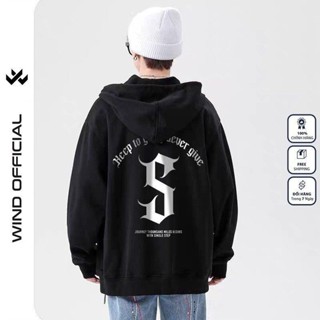 Áo khoác nỉ zip CHỮ S form rộng Unisex Hoodie dây kéo nỉ bông thơi trang nam nữ oversize áo khoác chống nắng mùa hè