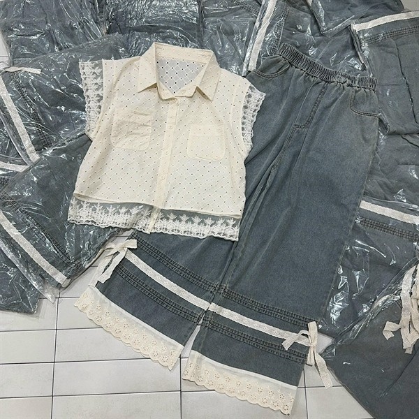SƠ MI ĐŨI VIỀN REN CỘC TAY