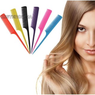 Misterolina Lược đuôi nhọn tạo kiểu tóc bằng nhựa màu sắc ngẫu nhiên chuyên dụng cho salon