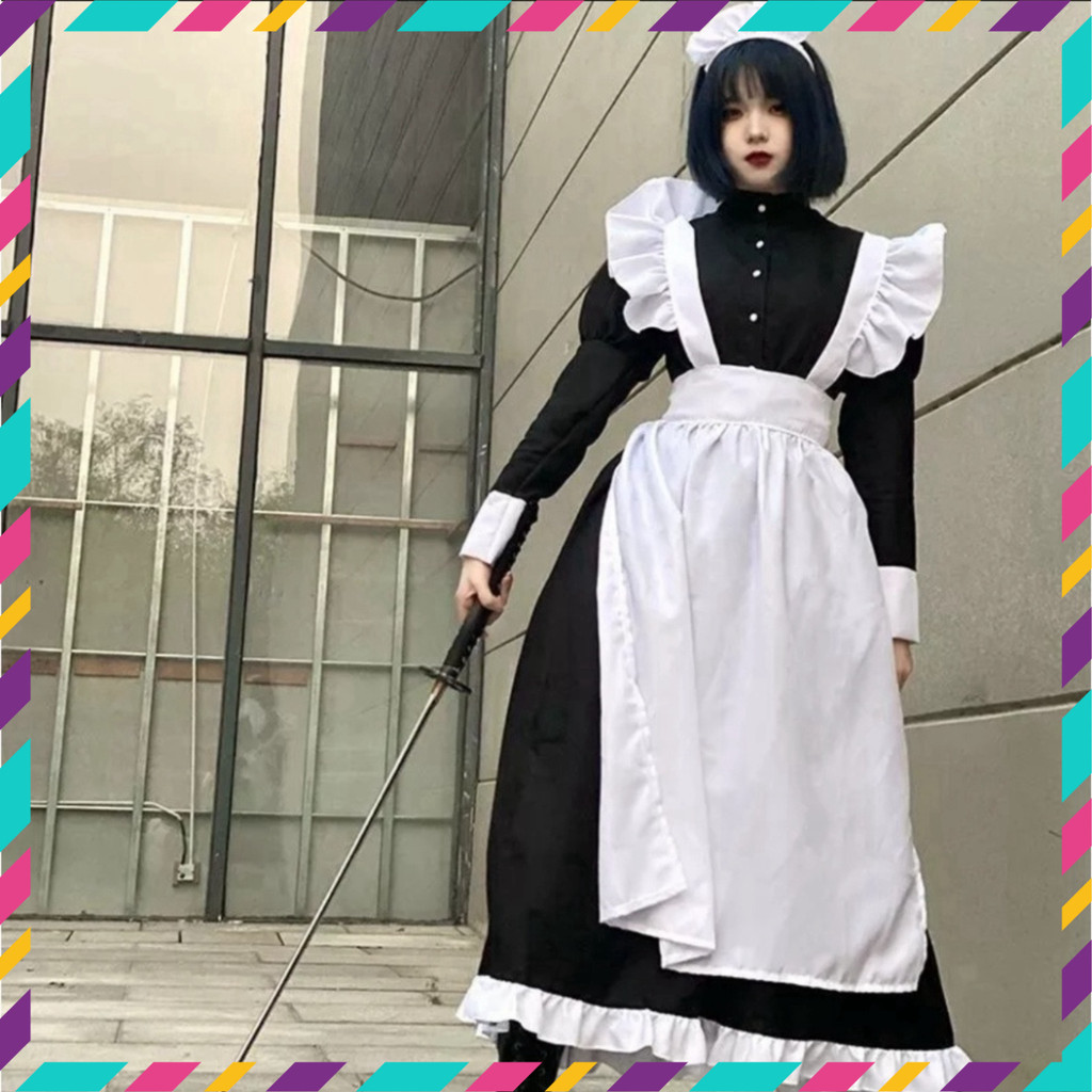 [Sẵn] Maid cosplay - Váy hầu gái Lolita kiểu Nhật đáng yêu [Miu Cosplay]