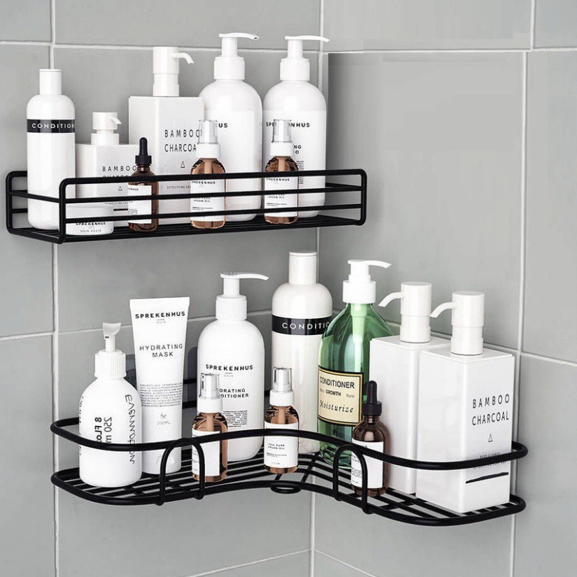 Kệ nhà tắm, Kệ góc dán tường siêu dính, Tiết kiệm không gian cho nhà tắm gia đình Ecomax