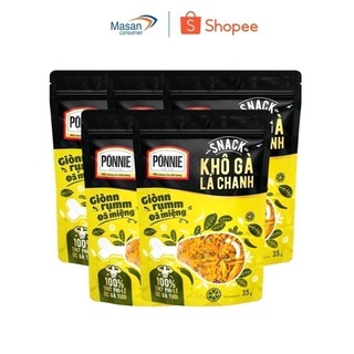 Combo 5 snack ponnie khô gà lá chanh gói 35g