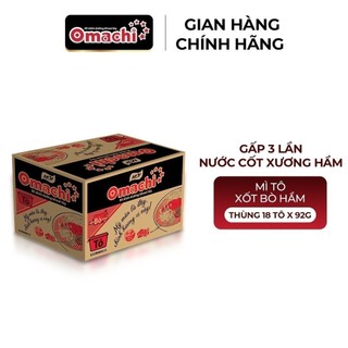 Mì omachi xốt bò hầm tô - thùng 18 tô x 92g