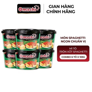 Mì omachi trộn xốt spaghetti tô - combo 6 tô x 105g