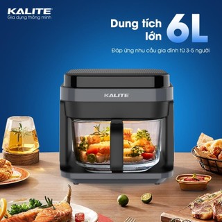 Nồi chiên không dầu KALITE KL6000 Giỏ Chiên Thuỷ Tinh Borosilicate 6.0Lit 8 Chức Năng Nướng Hàng Chính Hãng CREEN 