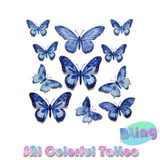  Miếng dán hình xăm tạm thời SAI COLORFUL TATTOO Bling Bling 12CM×12CM chống thấm nước Cánh tay  Cổ tay  Cổ chân  Xương đòn Bướm  Đáng yêu  Thiếu nữ  Công chúa  Lãng mạn  Gợi cảm  Nữ thần 1027 