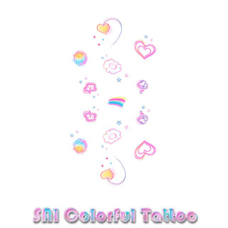 Miếng dán hình xăm tạm thời SAI COLORFUL TATTOO 18CM×11CM chống thấm nước Tình yêu  Cầu vồng Cánh tay  Cổ tay  Cổ chân  Xương đòn Đáng yêu  Thiếu nữ  Công chúa  Lãng mạn  Gợi cảm  Nữ thần 014