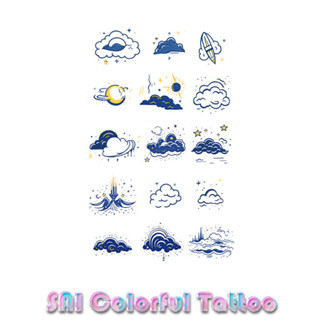 Miếng dán hình xăm tạm thời SAI COLORFUL TATTOO 18CM×11CM chống thấm nước Cánh tay  Cổ tay  Cổ chân  Xương đòn Đáng yêu  Thiếu nữ  Công chúa  Lãng mạn  Gợi cảm  Nữ thần Mây Tên lửa  Phi thuyền  Vũ trụ  Mặt trời mọc  Hoàng hôn Ngôi sao Mặt trăng 017