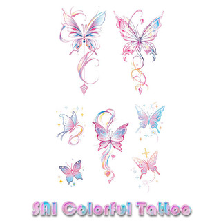 Miếng dán hình xăm tạm thời SAI COLORFUL TATTOO 18CM×11CM chống thấm nước Bướm Ngôi sao Cánh tay  Cổ tay  Cổ chân  Xương đòn Đáng yêu  Thiếu nữ  Công chúa  Lãng mạn  Gợi cảm  Nữ thần 086