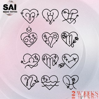 Miếng dán hình xăm tạm thời SAI MAGIC TATTOO 18CM×11CM chống thấm nước lâu trôi lên đến 2 tuần ,Cổ tay Cánh tay Đùi Chân, Chòm sao Lá số tử vi Dễ thương tối giản 239