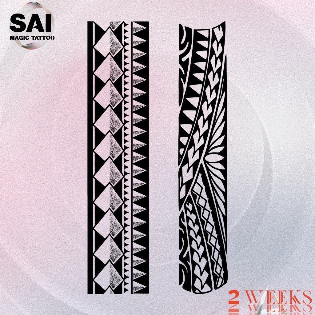 Miếng Dán Hình Xăm Tạm Thời Sai Magic Tattoo 18Cm×11Cm Chống Thấm Nước Lâu Trôi Lên Đến 2 Tuần, Cổ Tay Cánh Tay Chân, Bé Nhỏ Cute Dễ Thương Tối Giản, Vòng Đeo Tay Hình Xăm Bộ Lạc 190