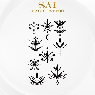 Miếng dán hình xăm tạm thời SAI MAGIC TATTOO 10CM×06CM chống thấm nước lâu trôi lên đến 2 tuần,Cổ tay Cánh tay,Bé nhỏ Cute Dễ thương tối giản,Bộ lạc huyền bí Biểu tượng 454