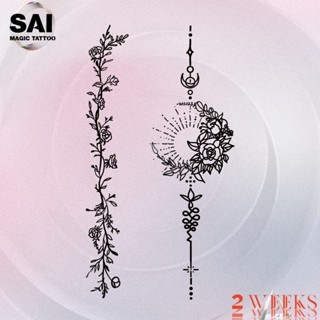 Miếng dán hình xăm tạm thời SAI MAGIC TATTOO 18CM×11CM chống thấm nước lâu trôi lên đến 2 tuần,Cổ tay Cánh tay Chân,Hoa Mặt trăng Vòng đeo tay 137