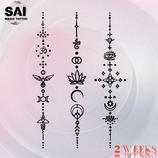 Miếng dán hình xăm tạm thời SAI MAGIC TATTOO 18CM×11CM chống thấm nước lâu trôi lên đến 2 tuần,Cổ tay Cánh tay Chân,Mặt trăng Nguyền rủa Niêm phong vật tổ Nơi trú ẩn 140