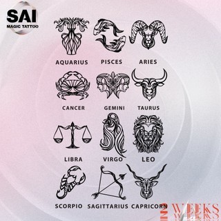 Miếng dán hình xăm tạm thời SAI MAGIC TATTOO 18CM×11CM chống thấm nước lâu trôi lên đến 2 tuần,Cổ tay Cánh tay Chân,Chòm sao 095