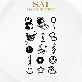 Miếng dán hình xăm tạm thời SAI MAGIC TATTOO 10CM×06CM chống thấm nước lâu trôi lên đến 2 tuần,Cổ tay Cánh tay,Bé nhỏ Cute Dễ thương tối giản,Thập cẩm 420
