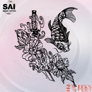 Miếng dán hình xăm tạm thời SAI MAGIC TATTOO 110 18CM×11CM chống thấm nước lâu trôi lên đến 2 tuần